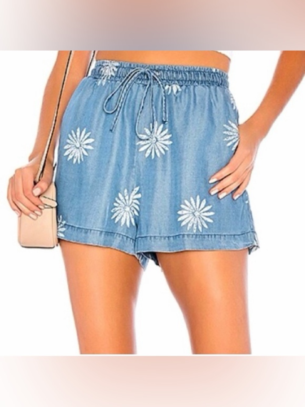 Splendid Margherita Palazzo Shorts Blue Floral Tencel M